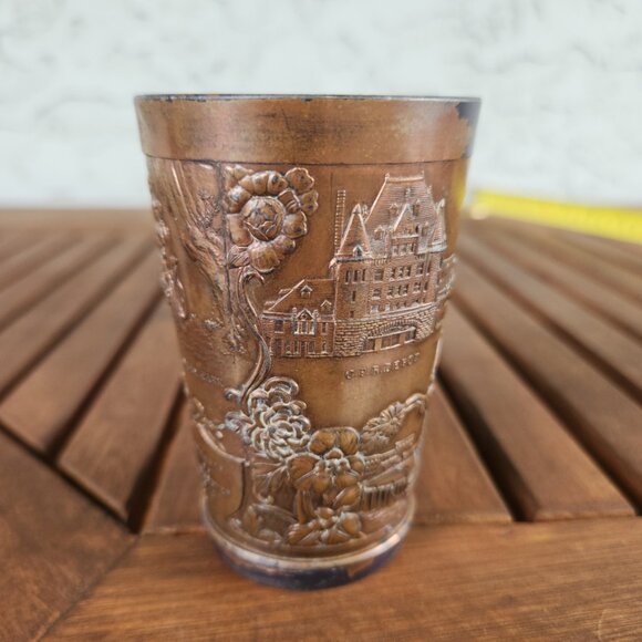 Antique "Souvenir of Vancouver BC" Copper Cup Stanley Park Waterfront CPR Depot - Picture 3 of 16